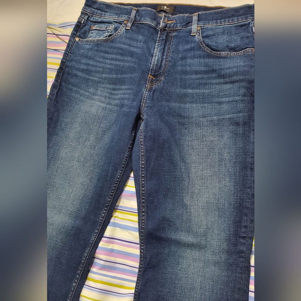 7 for all mankind men’s jeans active sport “slimmy” straight leg size 36 NWOT - Picture 2 of 9